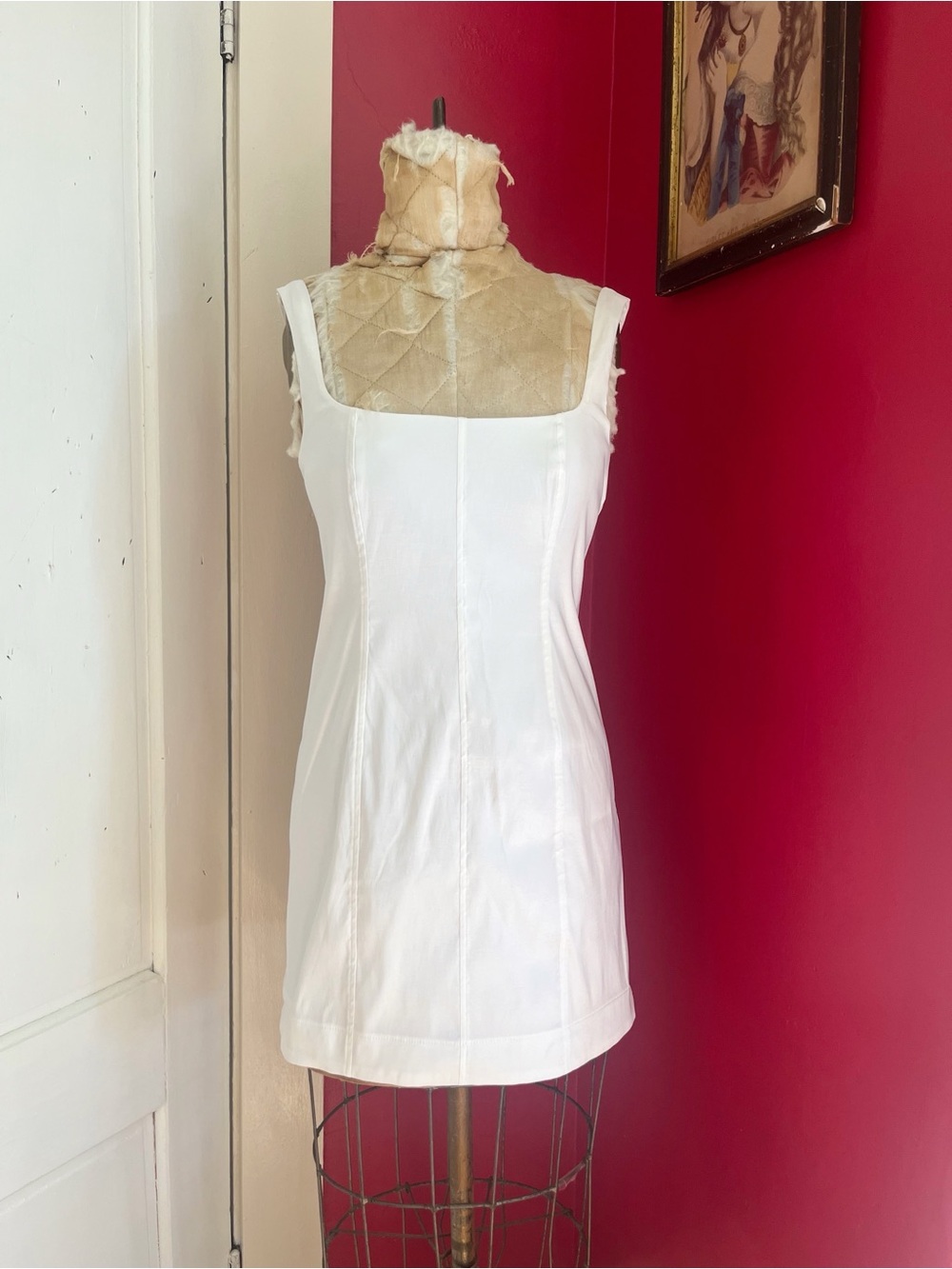 Show Me Your MuMu Camille Mini Dress White Taffeta Bustier Style Size S Wedding